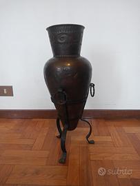 Portaombrelli in Rame Decorato Vintage 