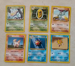 Lotto 6 carte Base set Pokemon 