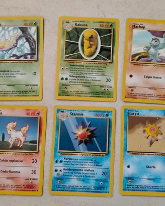 Lotto 6 carte Base set Pokemon 