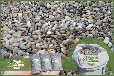 Ciottoli Grigio Fiume  mm. 7-15 / 50-100 (900 kg.)