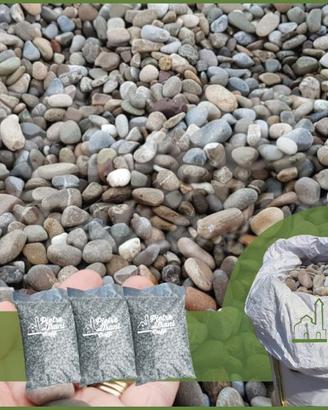 Ciottoli Grigio Fiume  mm. 7-15 / 50-100 (900 kg.)