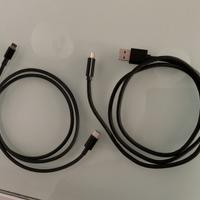 Cavi neri in tessuto intrecciato per Ipad e Iphone