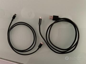 Cavi neri in tessuto intrecciato per Ipad e Iphone