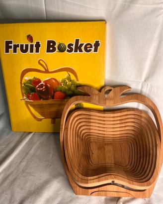 Cesto Pieghevole Portafrutta in Legno