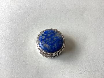 Scatola vintage argento 925 con pietra blu