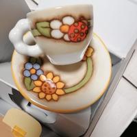 set 2 tazzine da caffè con piattino e zuccheriera 