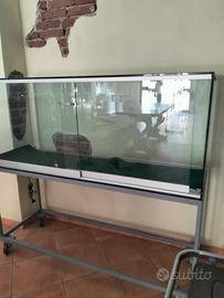 TECA IN VETRO 150x50 CON CARRELLO E SERRATURA