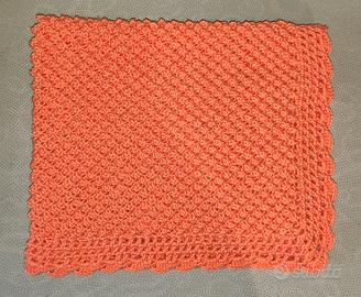 Copertina lana neonato fatta a mano cm 70 x cm 80