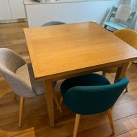 Tavolo allunganile 100% legno + 4 sedie