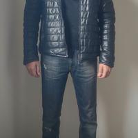 GIACCA GIACCONE PELLE IMBOTTITO NERO 