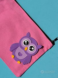 Scuola pochette astuccio gufo
