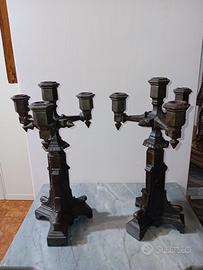 Coppia Candelabri Antichi in Ghisa