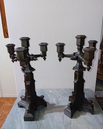 Coppia Candelabri Antichi in Ghisa