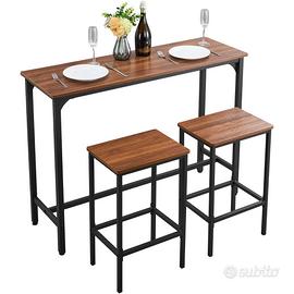 Set Mobili da Bar Tavolo Sedie da Cucina 3 Pezzi