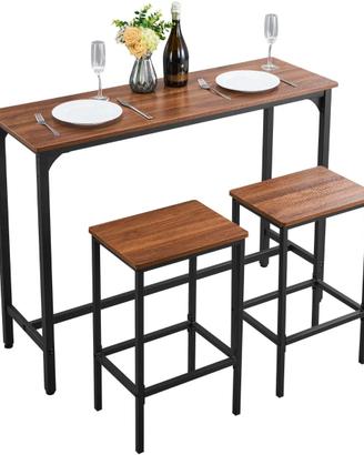 Set Mobili da Bar Tavolo Sedie da Cucina 3 Pezzi