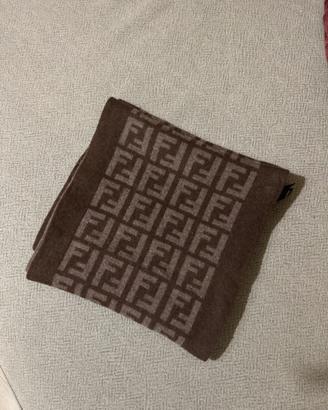 Sciarpa Fendi FF Zucca Marrone LanaCashmere