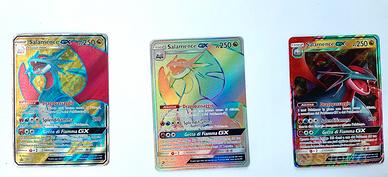 Lotto 3 Carte Pokemon Salamance-GX-Fullart-Hyper