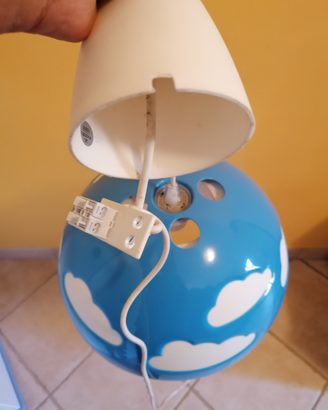 Lampadario azzurro