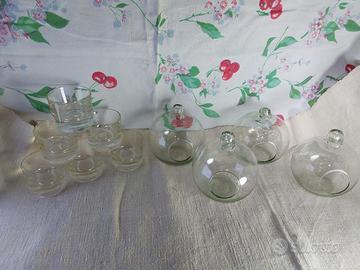 6 portalumini+ 4 meline terrarium vetro soffiato 