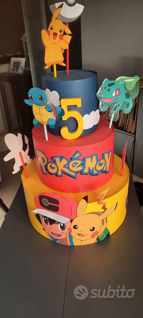 Torta di compleanno Pokemon 5 anni in carta - Tutto per i bambini