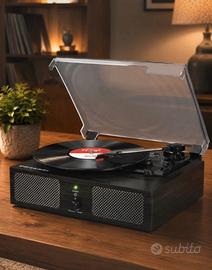 Giradischi vintage Bluetooth in legno nero