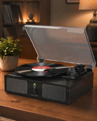 Giradischi vintage Bluetooth in legno nero
