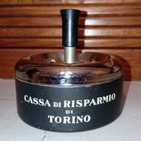 Posacenere vintage rotante Cassa di Risparmio Tori