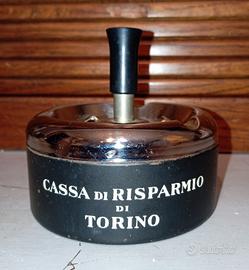 Posacenere vintage rotante Cassa di Risparmio Tori