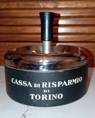 Posacenere vintage rotante Cassa di Risparmio Tori