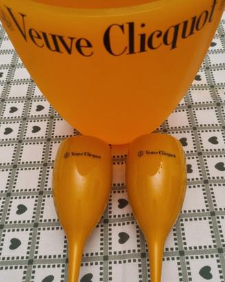 2 bicchieri flute champagne + glacette secchiello