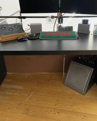 DUE Scrivanie MALM+ piano estraibile 151x65 nere
