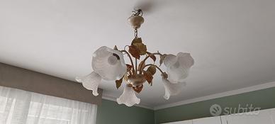 Lampadario+2 applique  effetto foliage 