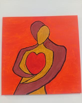 QUADRO DIPINTO A MANO ACRILICO SU TELA CM 60x60 