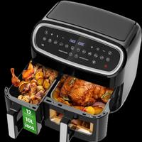 friggitrice ad aria doppio cestello 10L. nuova