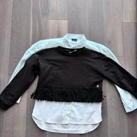 Completo elegante camicia e felpa bambina 8 anni