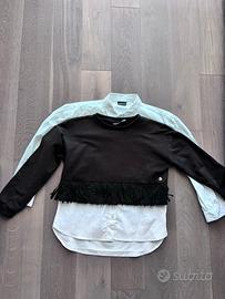 Completo elegante camicia e felpa bambina 8 anni