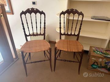Coppia sedie Chiavarine antiche in legno