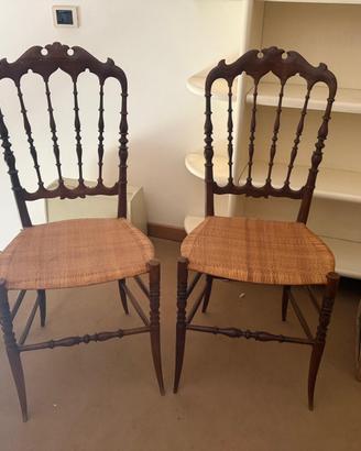 Coppia sedie Chiavarine antiche in legno