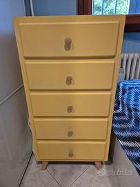 cassettiera gialla scandinava