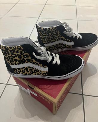 Scarpe vans alte leopardate eur 38.5 us 6.5 uk 5.5