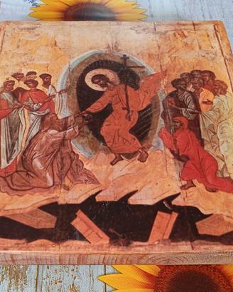 icona ortodossa bizantina su tavola in legno