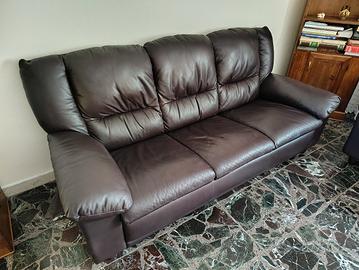 Divano in pelle 3 posti colore testa di moro