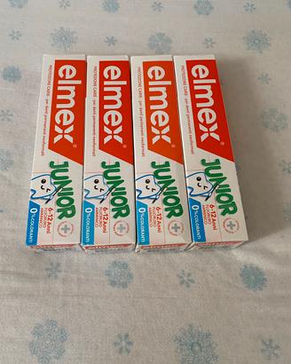 Set 4 dentifrici Elmex 6-12 anni. Nuovi.