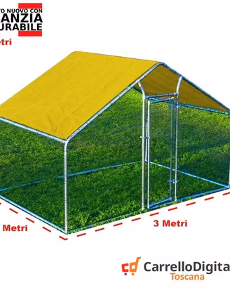 Gabbia per Polli 3x2m x h 2 m – 6 mq - giallo