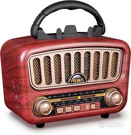Radio Portatile Vintage Bluetooth Batteria Ricaric - Audio/Video