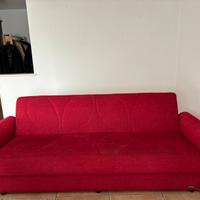 Divano letto tessuto rosso