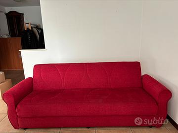 Divano letto tessuto rosso