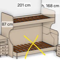 Letto con materasso, spondina e scaletta, mai usat