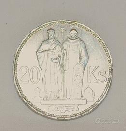 20 CORONE ARGENTO SLOVACCHIA 1941