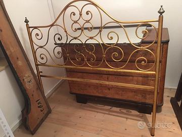 Testiera letto in ferro dorato